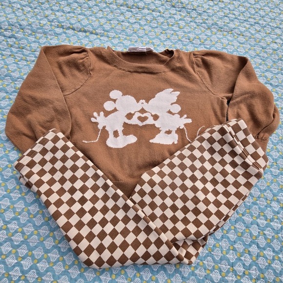Disney Other - Baby Gap Disney Minnie Mickey Tan Brown LS Sweater Pants Outfit Girls Toddler 4